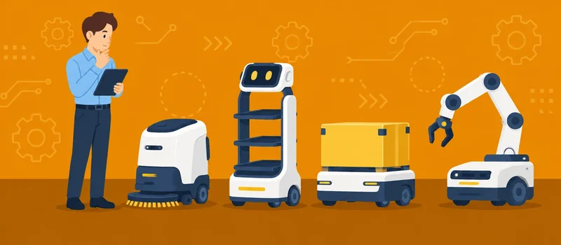種類の異なる複数のサービスロボットが並ぶイメージ