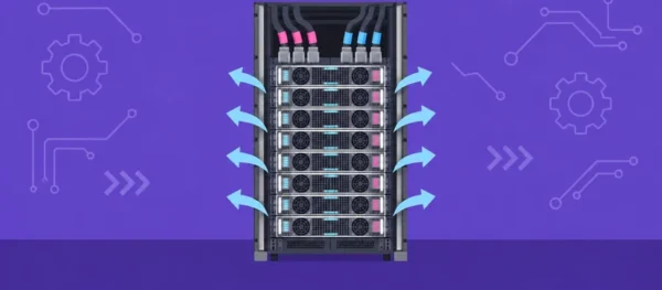 GPUサーバを搭載した高密度ラックのイメージ