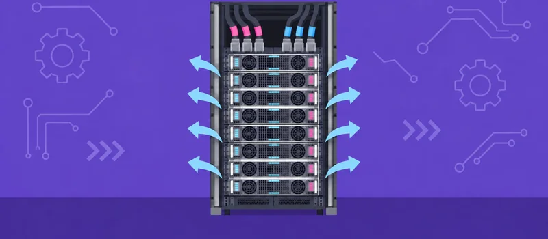 GPUサーバを搭載した高密度ラックのイメージ