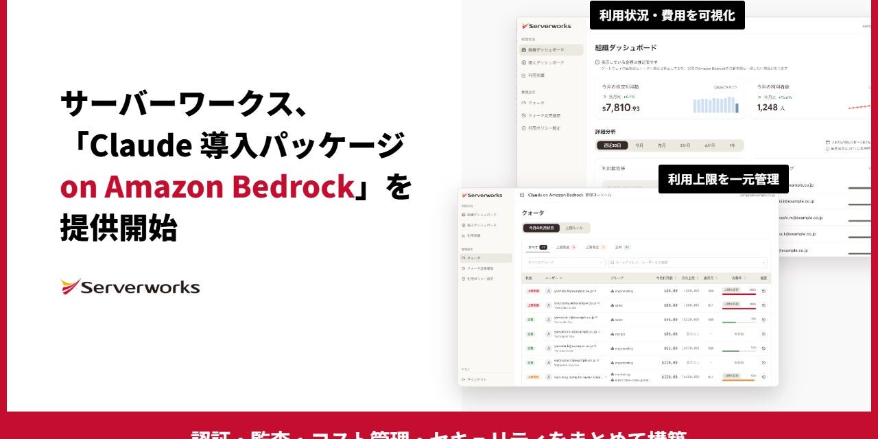 サーバーワークスがClaude導入パッケージ提供開始　AWS上で認証・監査・コスト管理を一括構築